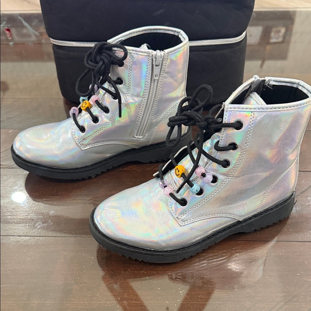 The Children's Place Iridescent Kids Boots with Smiley Accents